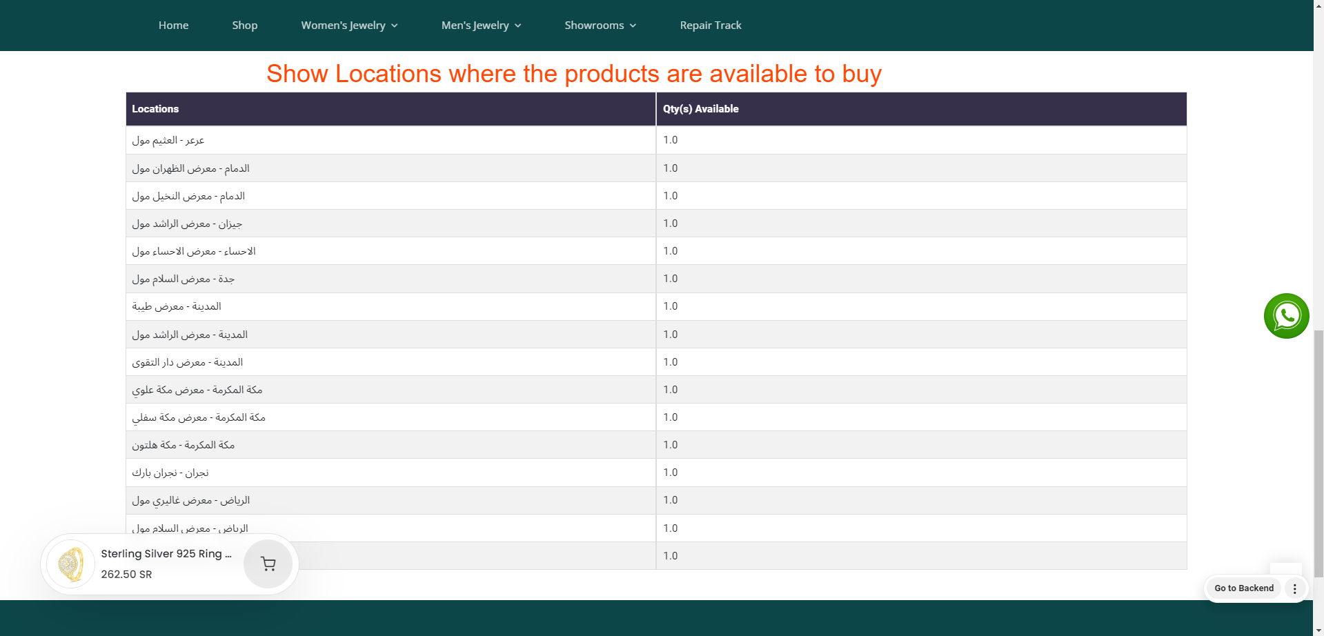 Product Locations